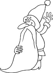 Image showing santa claus cartoon for coloring book