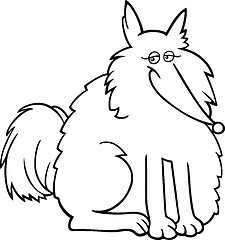 Image showing eskimo dog cartoon for coloring