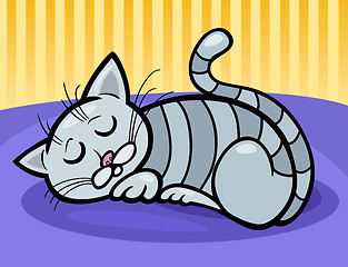 Image showing sleeping cat cartoon illustration