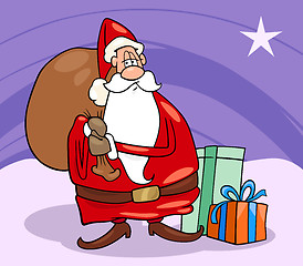 Image showing santa claus christmas cartoon illustration