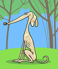 Image showing greyhound dog cartoon illustration