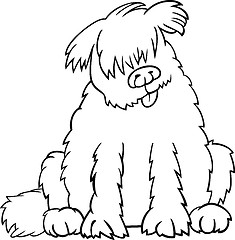 Image showing newfoundland dog cartoon for coloring book