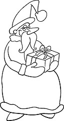 Image showing santa claus cartoon for coloring book