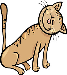 Image showing happy cat cartoon illustration