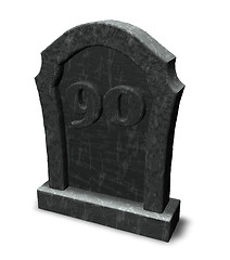 Image showing number ninety on gravestone