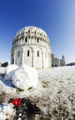 Image showing Piazza dei Miracoli in Pisa after a Snowstorm