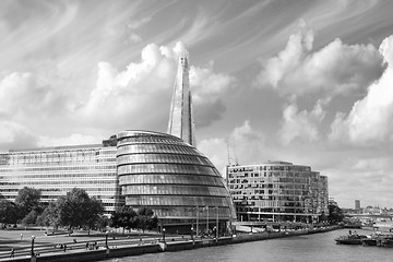 Image showing New London city hall with Thames river, panoramic view from Towe