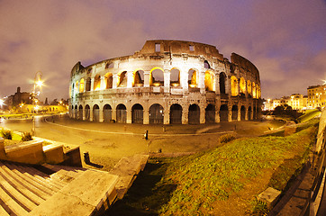 Image showing Lights of Colosseum at Night