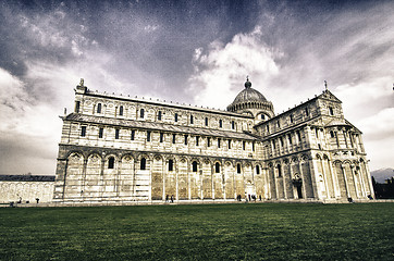 Image showing Facade of the Cathedral in Miracle Square, Pisa 