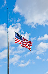 Image showing Half staff American flag
