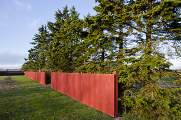 Image showing Red fence