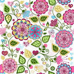 Image showing Seamless valentine colorful pattern