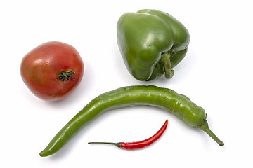 Image showing Fresh chilli and tomato