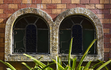 Image showing Aged Castle Windows