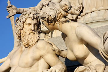 Image showing Pallas-Athena-Brunnen Fountain in front of the Austrian Parliame