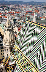 Image showing Panorama of Vienna, aerial view from Stephansdom cathedral, Vien