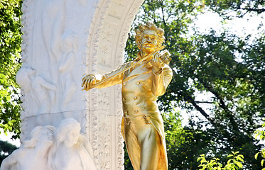 Image showing The statue of Johann Strauss in Vienna, Austria 