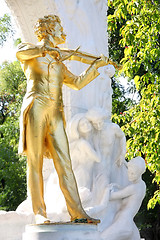 Image showing The statue of Johann Strauss in Stadtpark, Vienna, Austria 