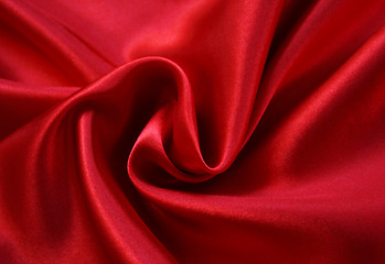 Image showing Smooth Red Silk as background