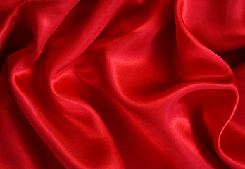 Image showing Smooth Red Silk as background