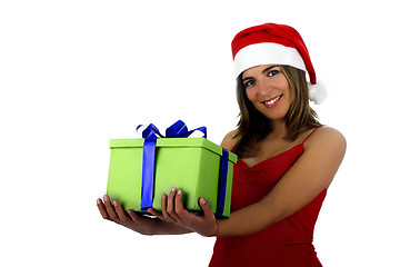 Image showing Santa Girl with gifts