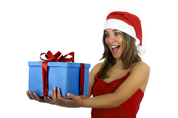 Image showing Santa Girl with gifts