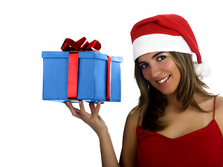 Image showing Santa Girl with gifts