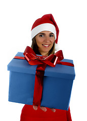 Image showing Santa Girl with gifts