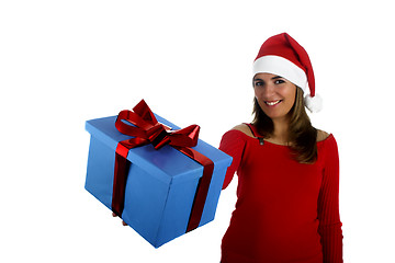 Image showing Santa Girl with gifts