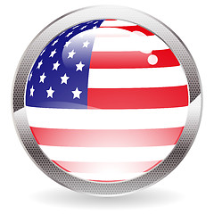 Image showing Gloss Button with American Flag