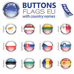 Image showing Buttons with EU Flags