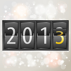 Image showing New Year 2013 on Mechanical Timetable