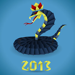 Image showing Paper Origami Snake with 2013 Year