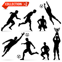 Image showing Silhouettes Football Players