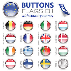 Image showing Buttons with EU Flags