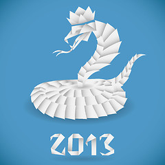 Image showing Paper Origami Snake with 2013 Year