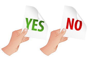 Image showing Hand with Yes and No Signs