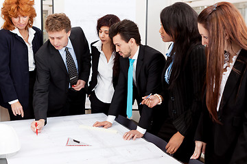 Image showing business team looking architecture project 