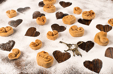 Image showing Heart shaped biscuits