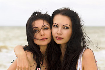 Image showing Portrait of a two young women