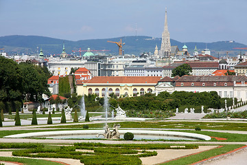 Image showing Gardens at the Baroque castle Belvedere in Vienna, Austria