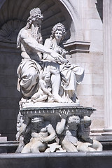 Image showing Neptune Fountain of Albertina museum in Vienna, Austria