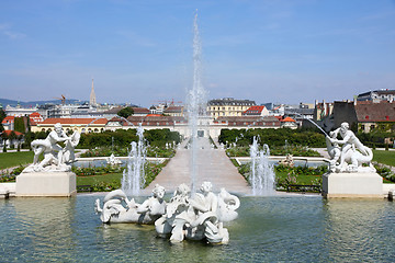 Image showing Gardens at the Baroque castle Belvedere in Vienna, Austria