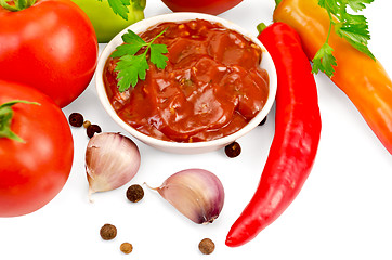 Image showing Ketchup with vegetables and spices