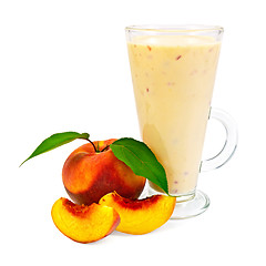 Image showing Milkshake with peaches