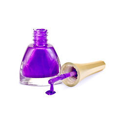 Image showing Nail polish lilac with a drop