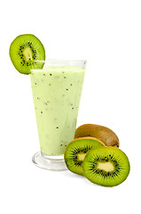 Image showing Milkshake with a kiwi