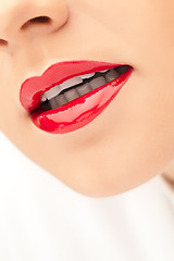 Image showing close-up of beautiful woman's lips