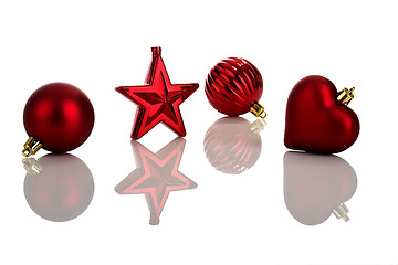 Image showing Red Christmas Ornaments