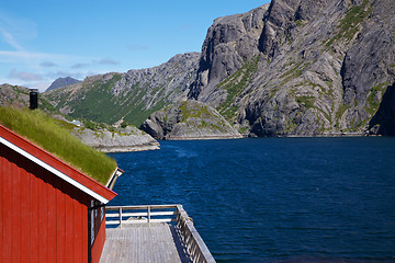 Image showing Traditional norwegian fishing house